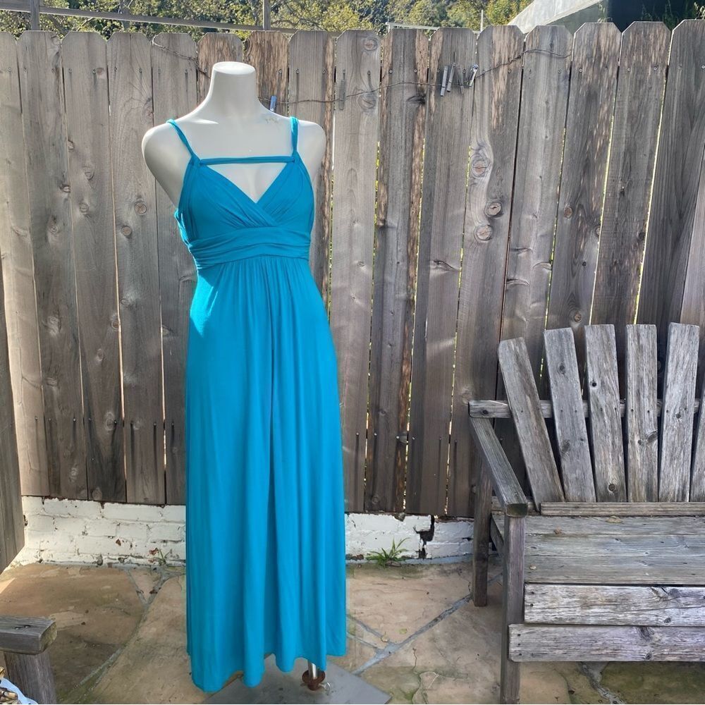 Rubber ducky production blue cotton maxi dress